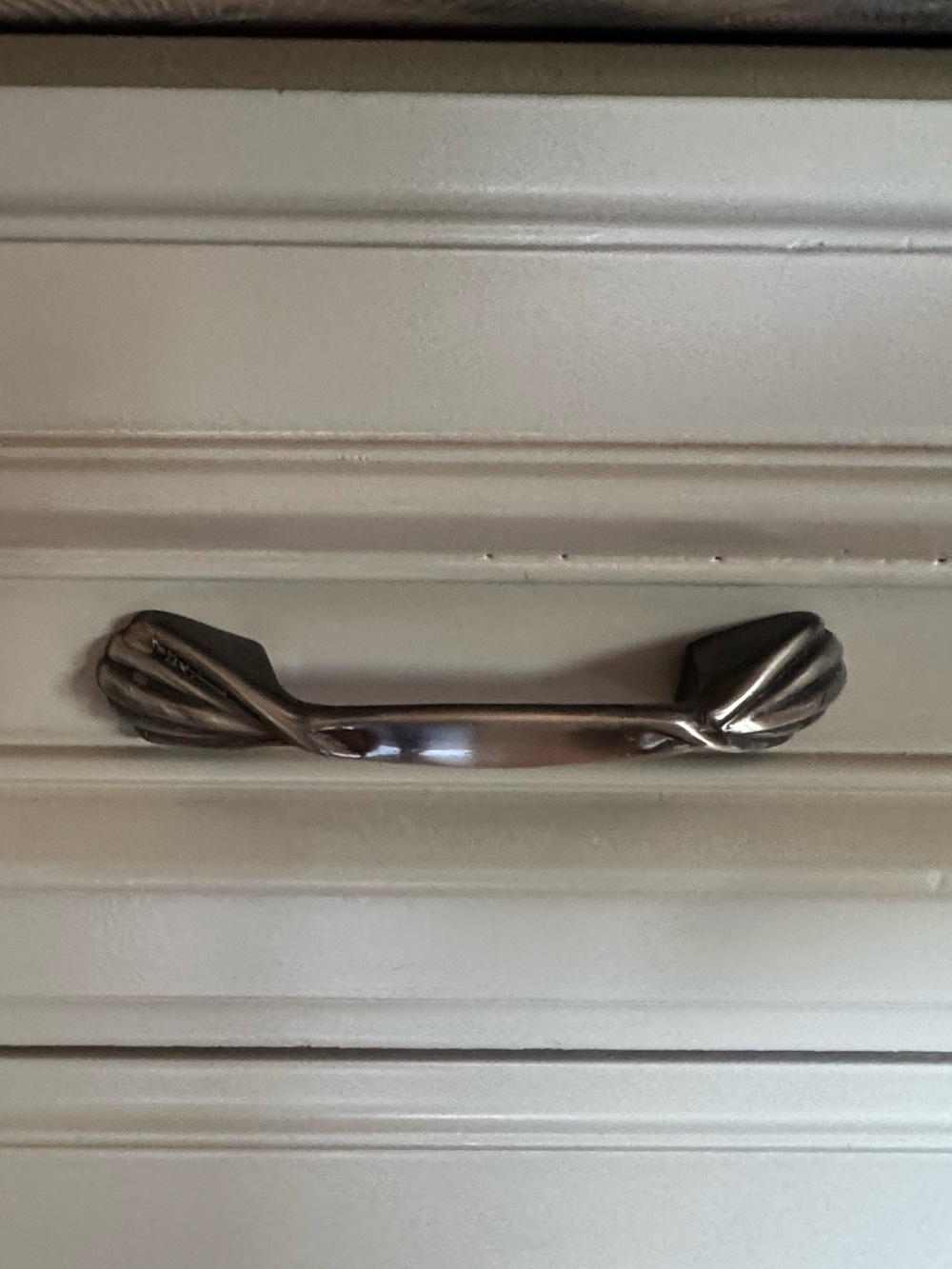 19 antique pewter cabinet pulls 3” c to c shell motif